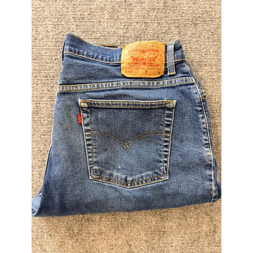 Levis 550 Relaxed Fit Mens Jeans 36x28 Medium‎ Wash Tapered Leg Denim